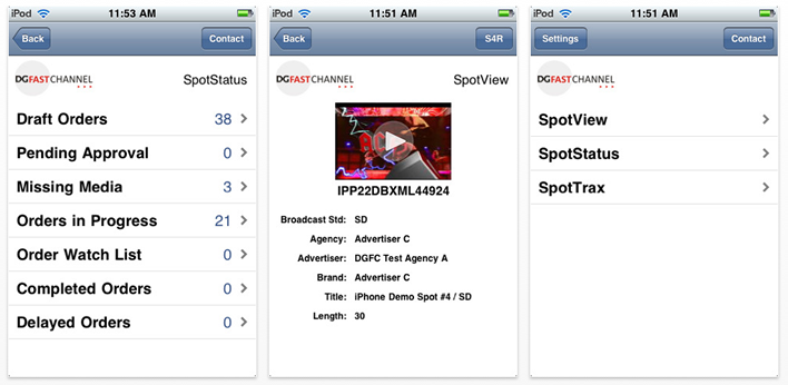 DG FastChannel SpotOn iPhone App